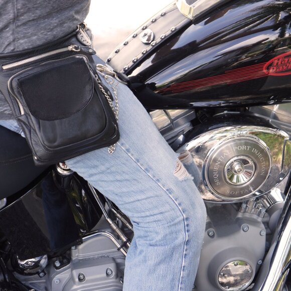 GENUIINE LEATHER -HANDS FREE BAG - ANTI THEFT - CAN WEAR 8 WAYS - Picture 6 of 13